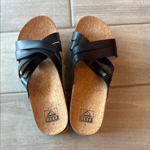 Reef Black Slide Sandals
